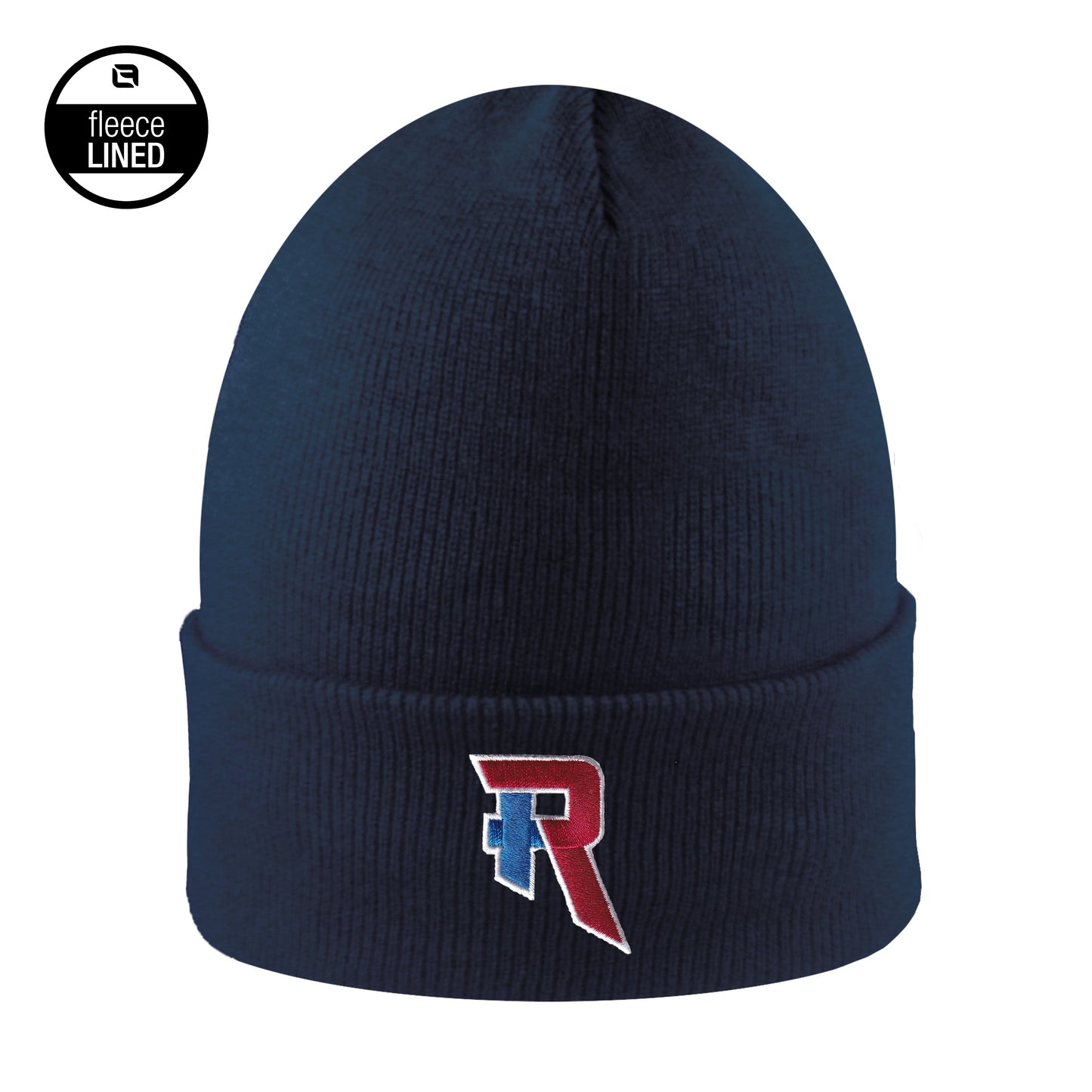 Hat - Knit fleece lined beanie with cuff, no pom