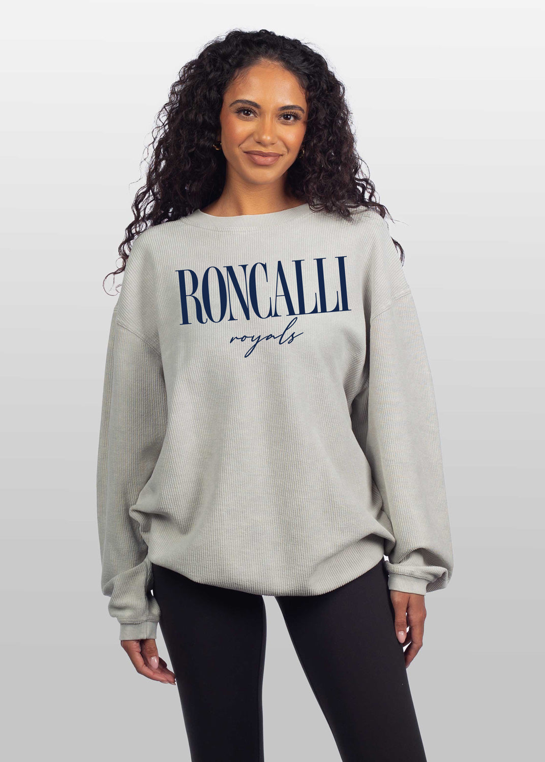 Oversized Corded Crew Sweatshirt