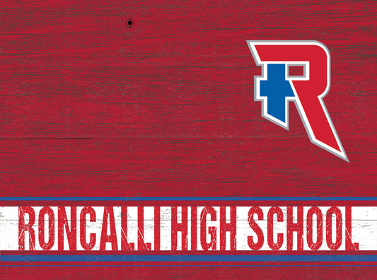 Picture Frame - wooden red Roncalli High School and Clip