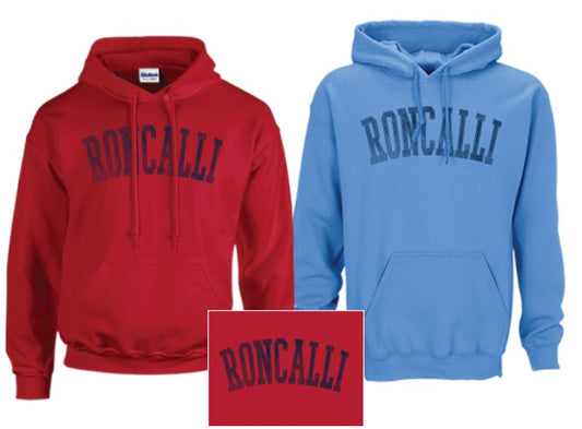 Roncalli Hooded Sweatshirt - Navy Distressed Letters