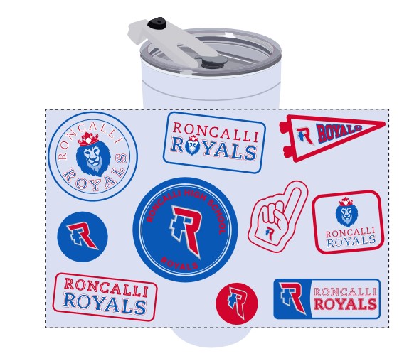 30 Ounce White Tumbler with Roncalli Logos