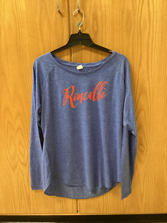 Roncalli Script Long Sleeve - Blue with Red