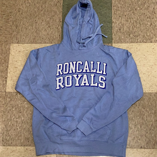 Light Blue Distressed Roncalli Royals Hooded Sweatshirt