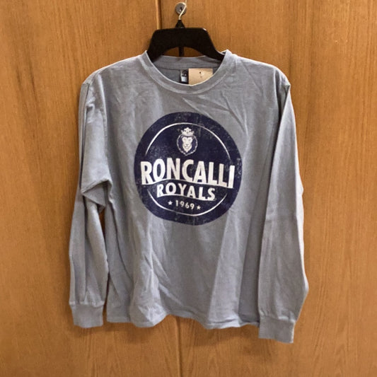 Gray Long Sleeve Distressed Roncalli Royals Tee