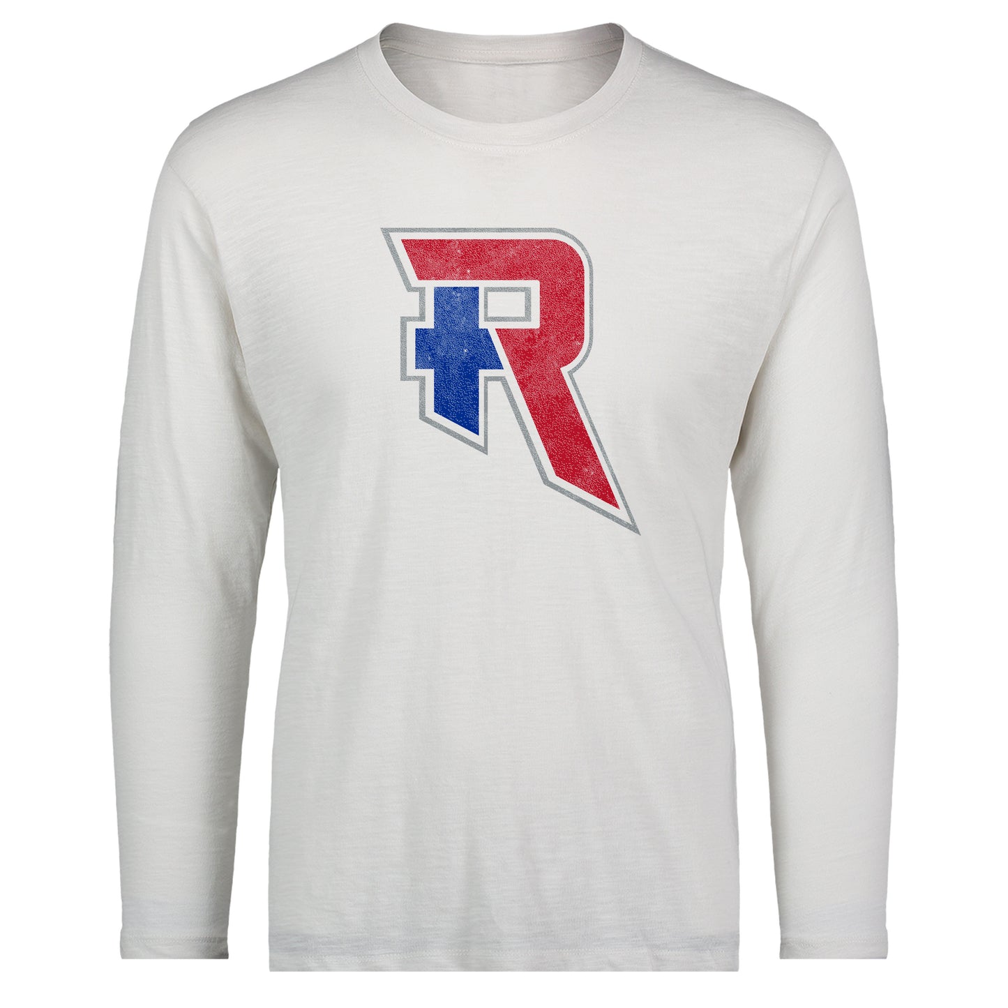 Long Sleeve Off-White Slub Tee with Roncalli R Logo